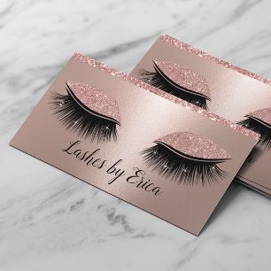 Lash Eyelash Öga Makeup Artist Ro Guld Salon Visitkort