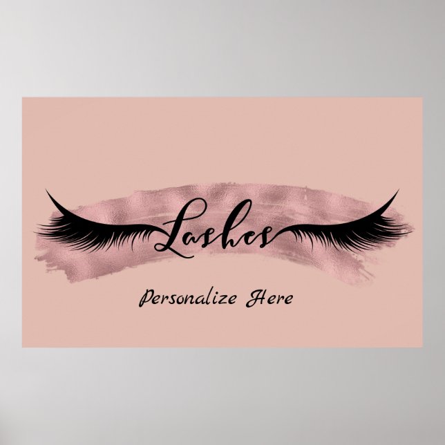 Lash Eyelash Ro Guld  Rosa Beauty Salon Poster (Framsidan)