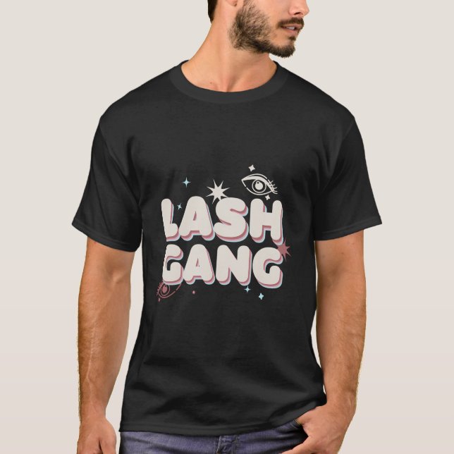 Lash Gang Halloween Eyelash Lash Tech Lash Artis T Shirt (Framsida)
