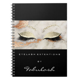 Lash Glitter Öga Makeup Marble Black Coral Namn Anteckningsbok