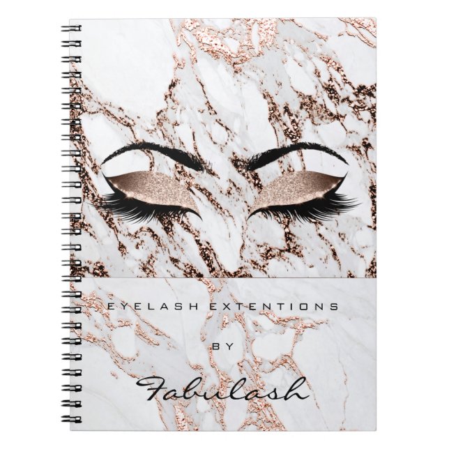 Lash Glitter Öga Makeup Marble Ro White Namn Anteckningsbok (Framsidan)
