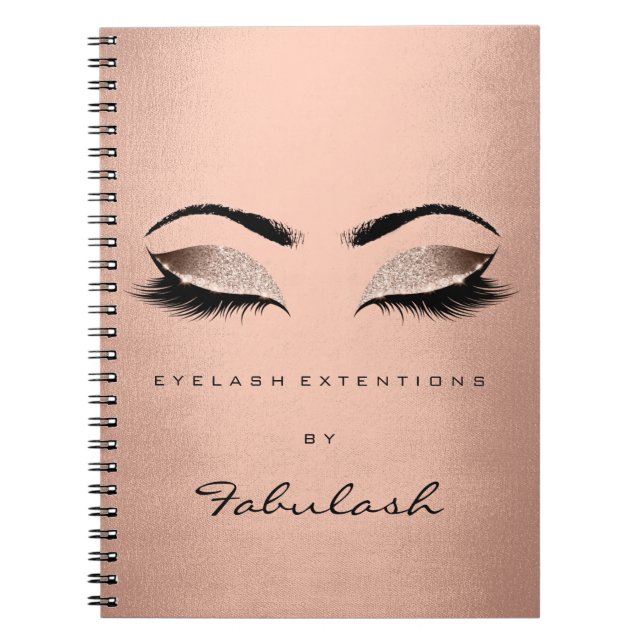 Lash Glitter Öga Makeup  Ro Guld Namn Anteckningsbok (Framsidan)