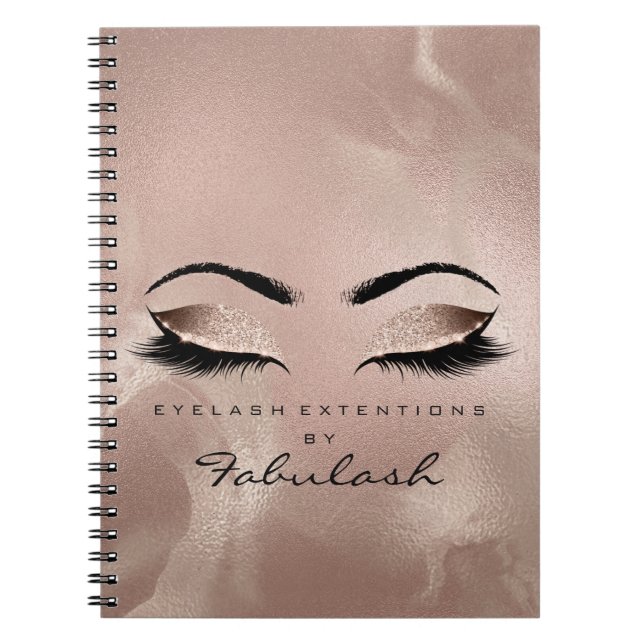 Lash Glitter Öga Makeup  Ro Guld Namn Anteckningsbok (Framsidan)