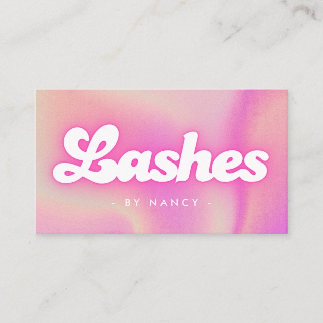 Lash Groovy Retro Rosa Visitkort (Framsida)