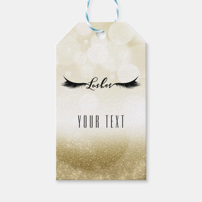 Lash Guld Gnistra Glamor Eyelash Chic Beauty Presentetikett (Framsidan)