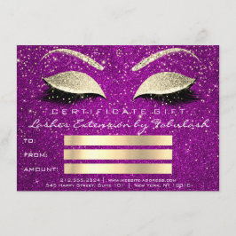 Lash Guld Magenta Rosa Makeup Certificate Gift