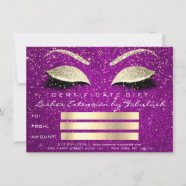 Lash Guld Magenta Rosa Makeup Certificate Gift