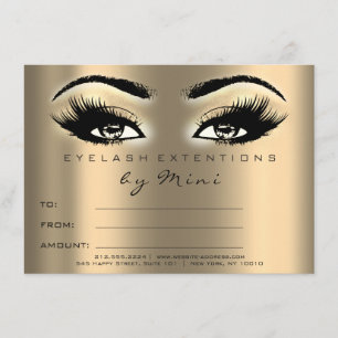 Lash Guld Sepia Makeup Artist Certificate Gift Inbjudningar