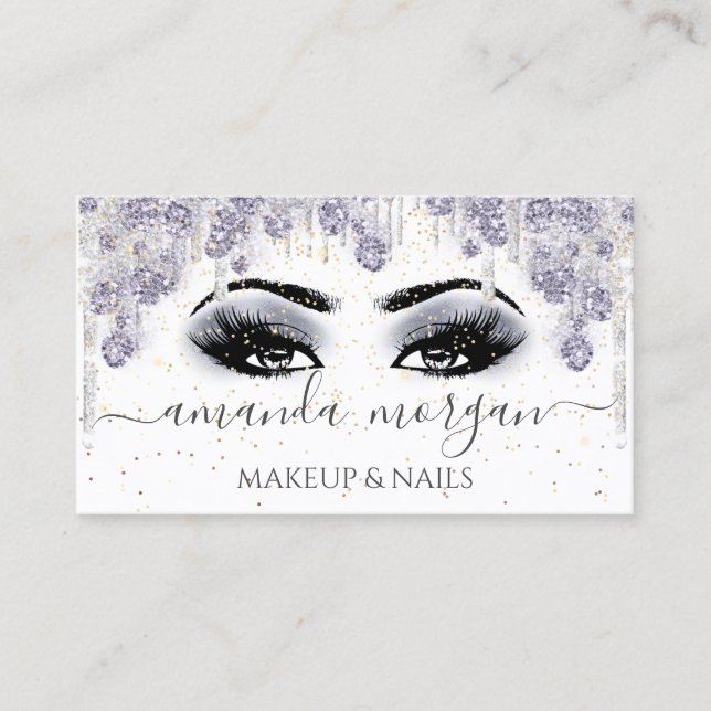 Lash Hairdresser Makeup Artist Smoky Grått Visitkort (Framsida)