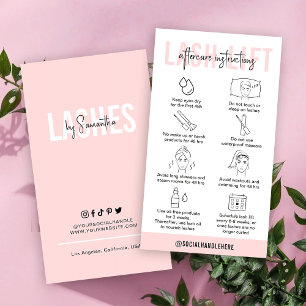 Lash Hiss Aftercare Instructions  Rosa Salon Visitkort