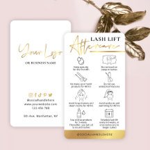Lash Hiss & Tint Aftercare Guide White & Guld
