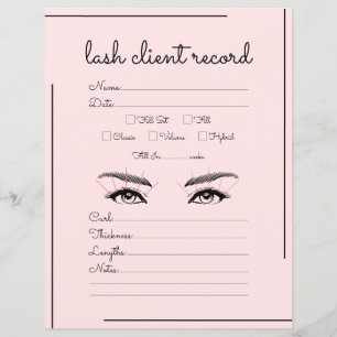 Lash-klientpost för rosa Black Gräns Logotyp