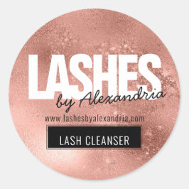 Lash Lash Cleaner Ro Guld Gnistra Glitter Namn Runt Klistermärke