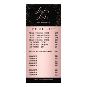 Lash & Locks Makeup Artist Ro Guld Pris lista Reklamkort