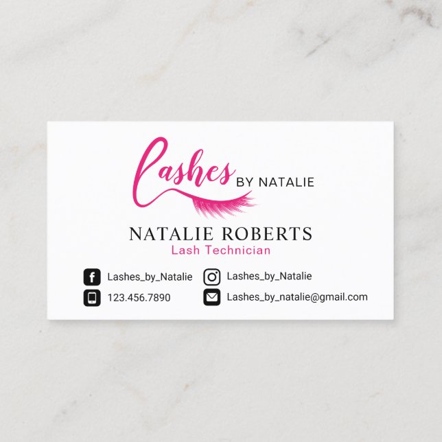 Lash Logotyp Eyelash Extensions Salon Loyalty Lojalitetskort (Baksida)