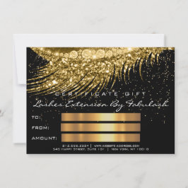 Lash Lux Makeup-certifikat Gift Guld Glitter