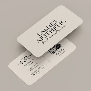Lash Makeup Artist Aesthetic Sand Monogram Visitkort