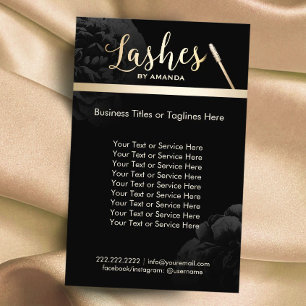 Lash Makeup Artist Black Blommigt Salon Flygblad