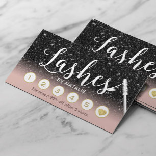 Lash Makeup Artist Black & Rosa Ombre Loyalty Lojalitetskort