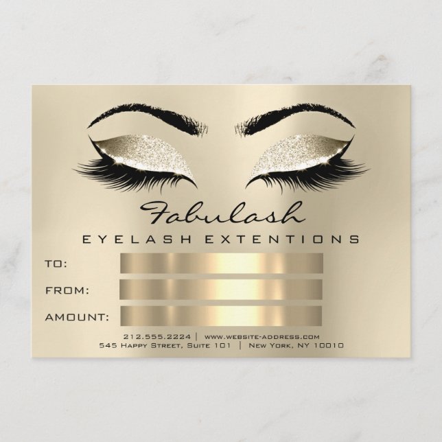 Lash Makeup Artist Certificate Gift Champaigne (Framsida)