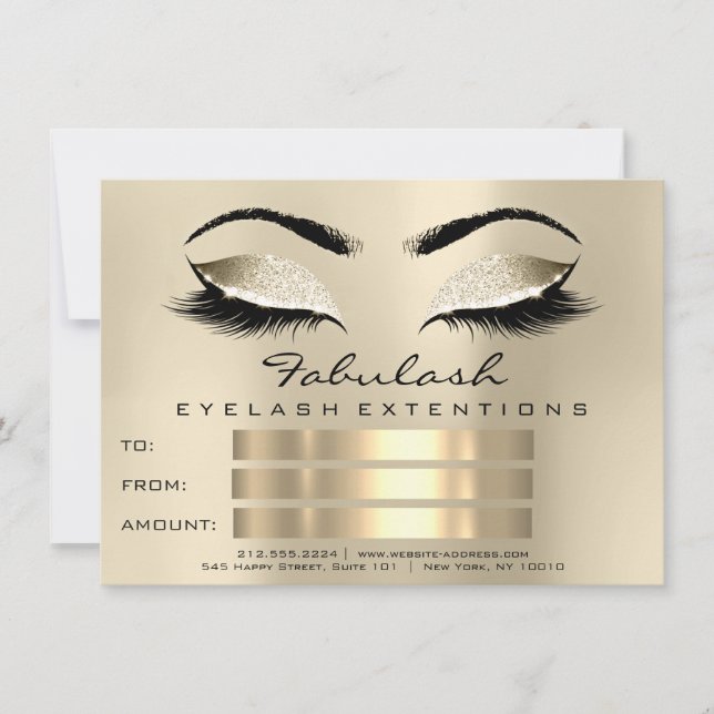 Lash Makeup Artist Certificate Gift Champaigne (Framsida)