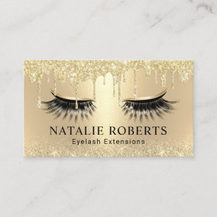Lash Makeup Artist Chic Guld driver Eyelash Salon Visitkort