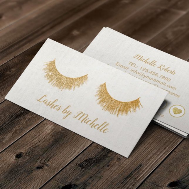 Lash Makeup Artist Chic Guld Eyelash Extensions Lojalitetskort (Skapare uppladdad)