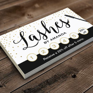 Lash Makeup Artist Classy Script Loyalty Slår Lojalitetskort