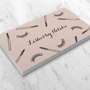 Lash Makeup Artist Cute Eyelash Salon Rosa Visitkort