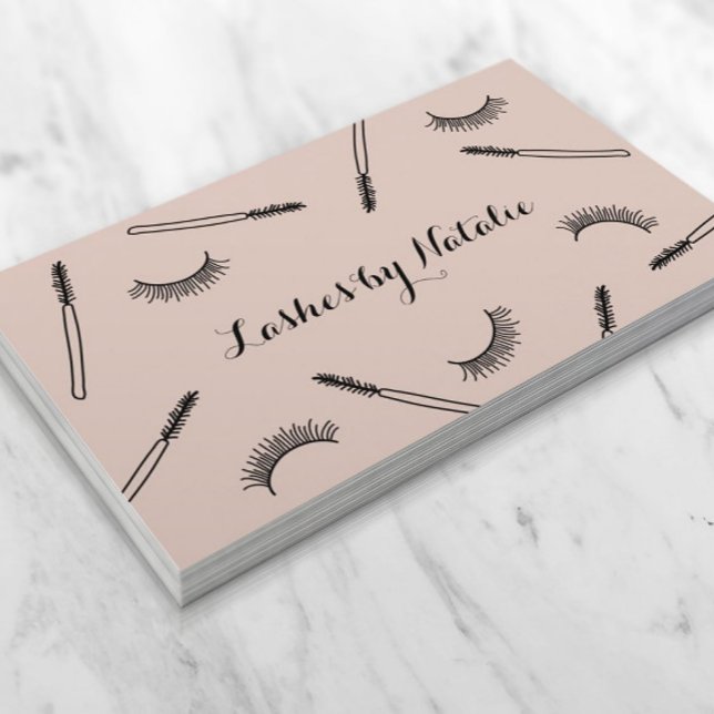 Lash Makeup Artist Cute Eyelash Salon Rosa Visitkort (Skapare uppladdad)
