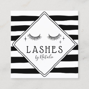 Lash Makeup Artist Cute Hand plockade Salon Fyrkantigt Visitkort