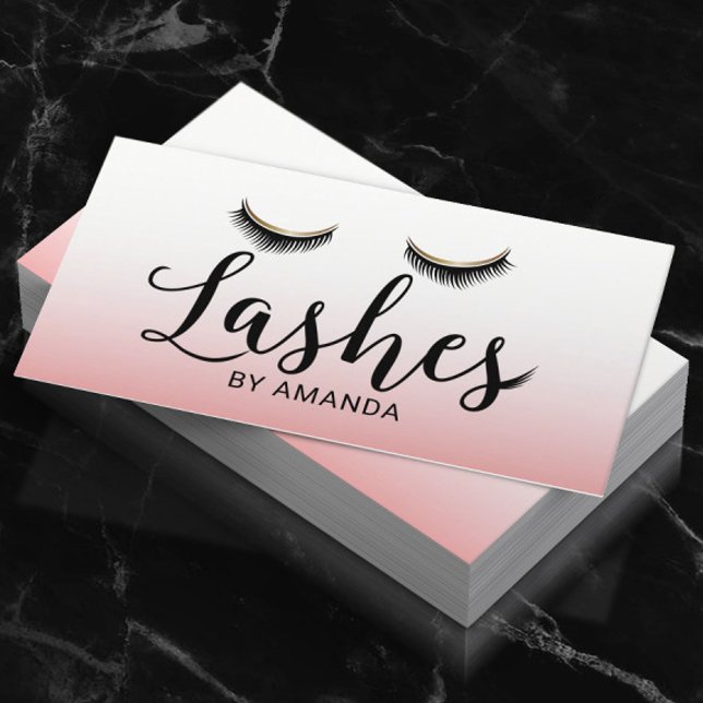 Lash Makeup Artist Eyelash Extension  Rosa Visitkort (Skapare uppladdad)