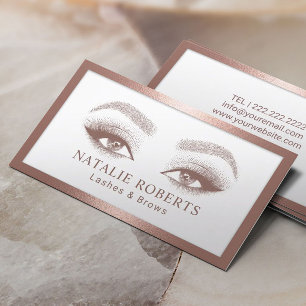 Lash Makeup Artist Eyelash Salon Ro Guld Ram Visitkort