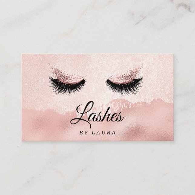Lash Makeup Artist Faux ro guld foil Visitkort (Framsida)