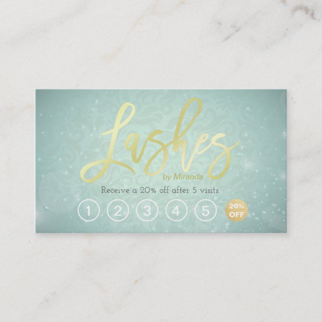 Lash Makeup Artist Guld Script Loyalty Slår Lojalitetskort (Framsida)