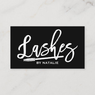 Lash Makeup Artist Handskrivet skript svart Visitkort