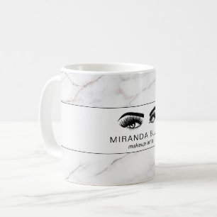 Lash Makeup Artist Luxe White Marble Kaffemugg
