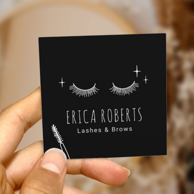Lash Makeup Artist Minimalist Eyelash Salon Fyrkantigt Visitkort (Skapare uppladdad)