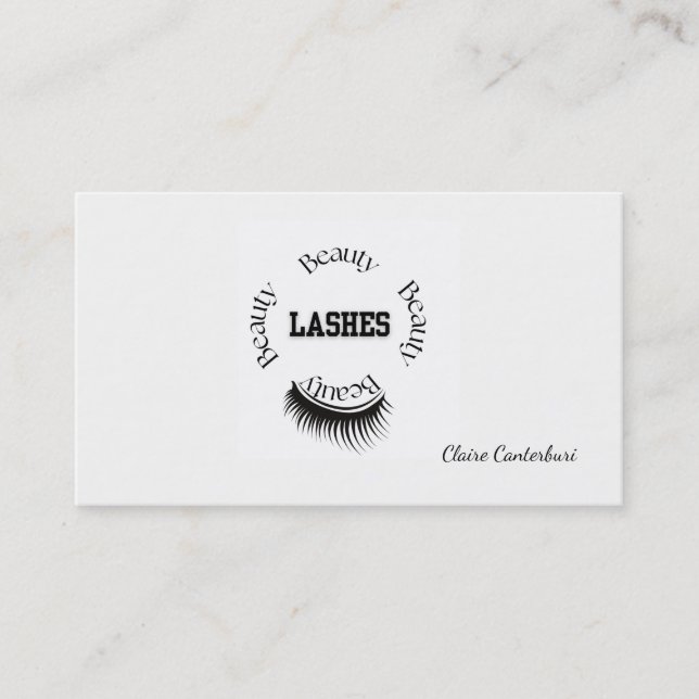 Lash Makeup Artist Minimalist Typography Visitkort (Framsida)