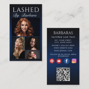 Lash Makeup Artist Modern Black 4 fotoqr-kod Visitkort