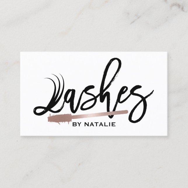 Lash Makeup Artist Modern Eyelash Typography Visitkort (Framsida)