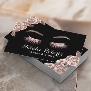 Lash Makeup Artist Modern Ro Guld Blommigt Salon Visitkort