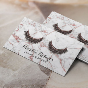 Lash Makeup Artist Modern Ro Guld Marble Salon Visitkort
