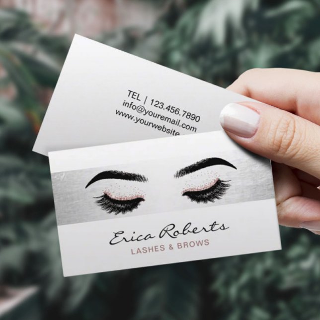 Lash Makeup Artist Modern Silver Rand Salon Visitkort (Skapare uppladdad)