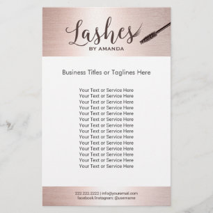 Lash Makeup Artist Ro Guld Beauty Salon Flygblad