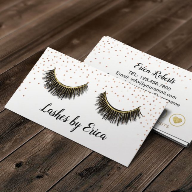 Lash Makeup Artist Ro Guld Confetti Loyalty Lojalitetskort (Skapare uppladdad)