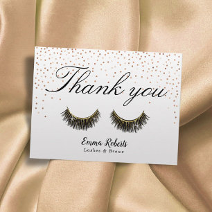 Lash Makeup Artist Ro Guld Confetti Tack Vykort