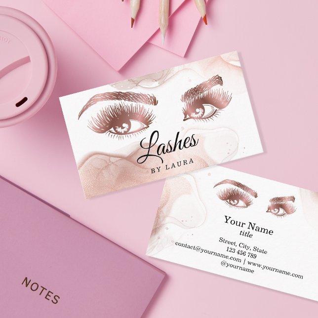 Lash Makeup Artist Ro Guld Mascara Brows Busin Visitkort (Skapare uppladdad)