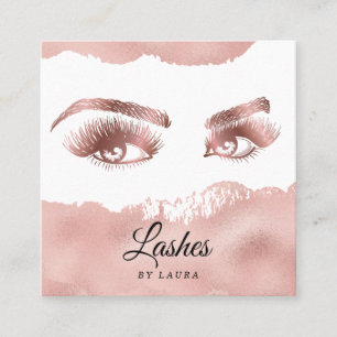 Lash Makeup Artist Ro Guld Mascara Brows Fyrkantigt Visitkort