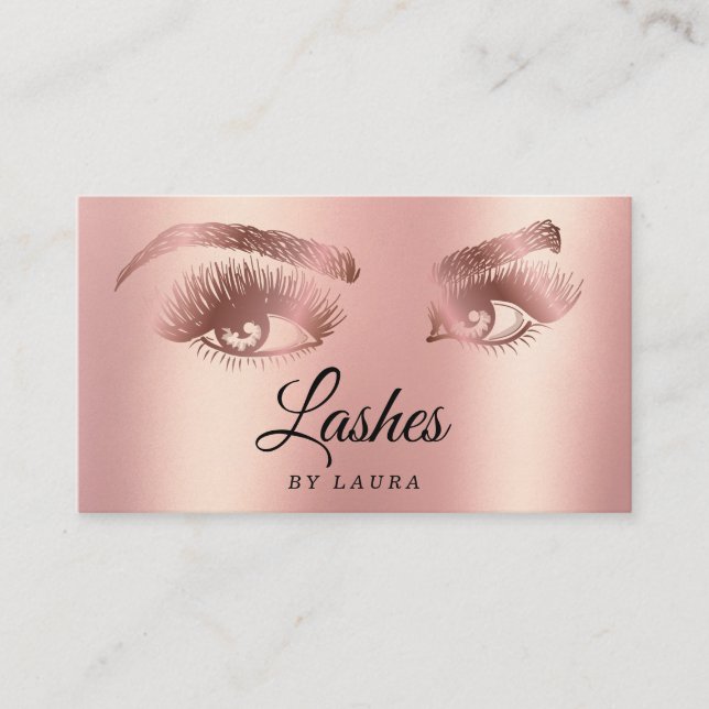 Lash Makeup Artist Ro Guld Mascara Brows Visitkort (Framsida)